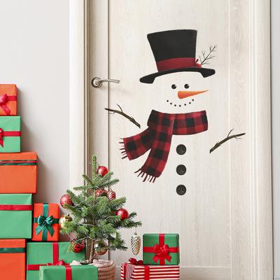 Cartone Animato Semplice Pupazzo di Neve di Natale Camera da Letto e Studio Abbellimento e Decorazione Adesivi Murali