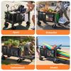 300L+120L Foldable Wagon & Tailgate, 180cm with Extra Wide 17x10 cm All-Terrain Wheels, Ideal for Garden, Shopping, Beach, and Outdoor Use (Black)