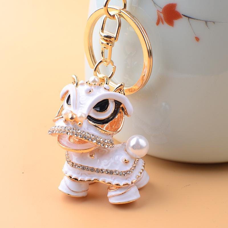 Chinese Lion Dance Keychain - Traditional Style Lion Charm
