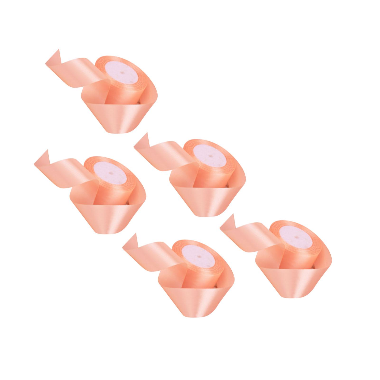 

5 рулонів однотонної стрічки 4 см двосторонньої атласної стрічки для DIY рукоділля пакування подарунків Шампанське шампанського