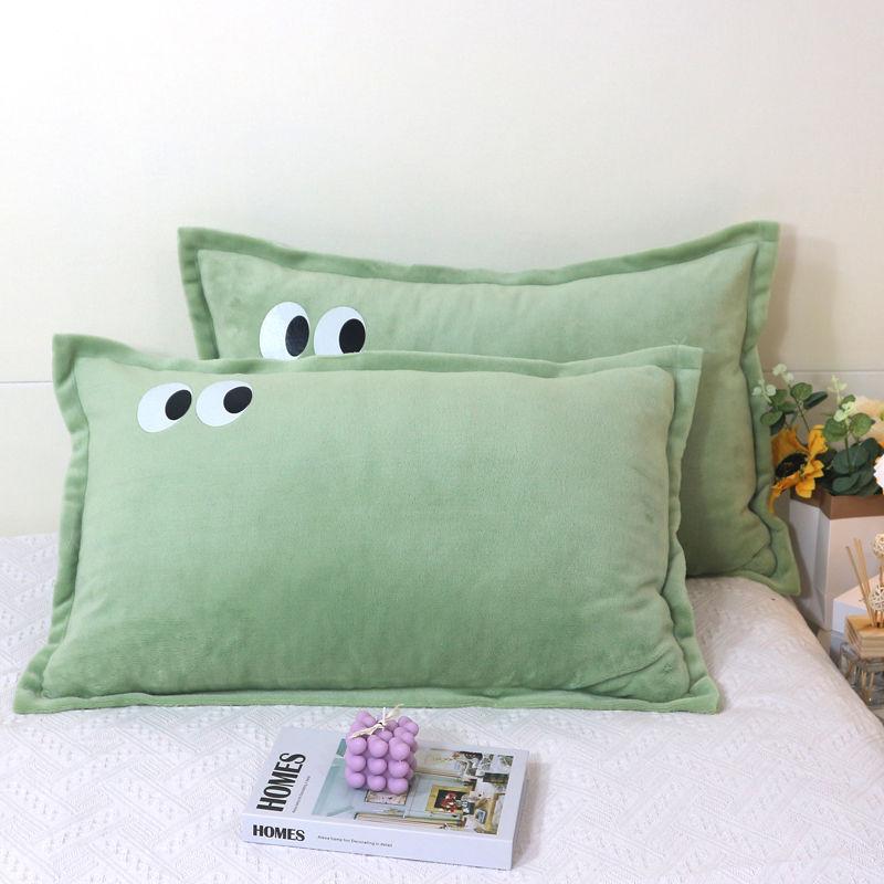 Pillowcase Milk Fiber Embroidery 48x74cm Winter Warm Soft Comfortable Fluffy Plain Home Household Textile Pillow Cover Couples