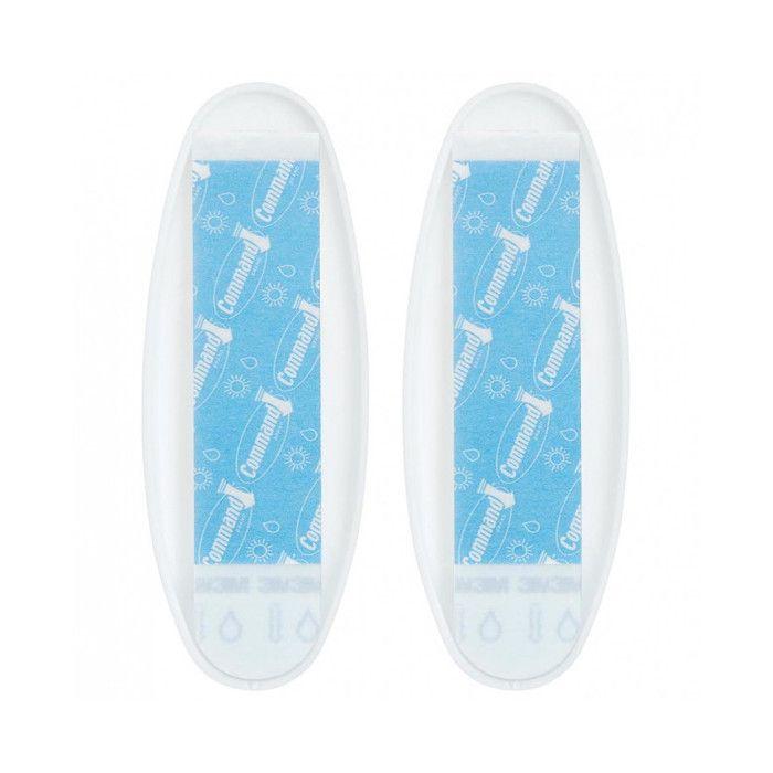 Klebehaken - 3M - Mittel - Kunststoff - Weiß - Set aus 2 Haken und 4 Laschen