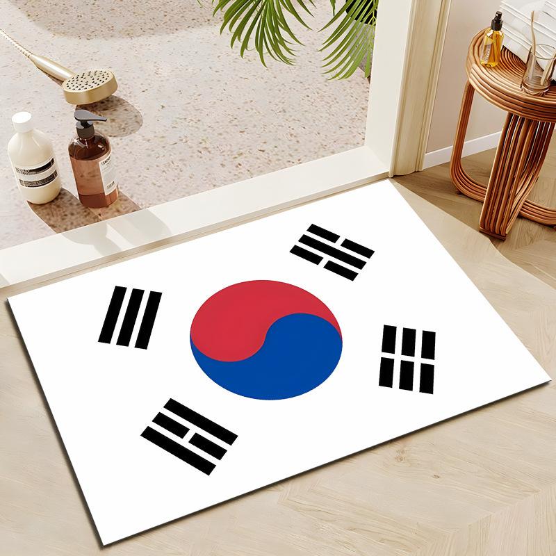 National Flag Floor Mat Entrance Shoe Changing Area Foot Mat Dirt Resistant and Non Slip Mat Washable Bathroom Floor Mat