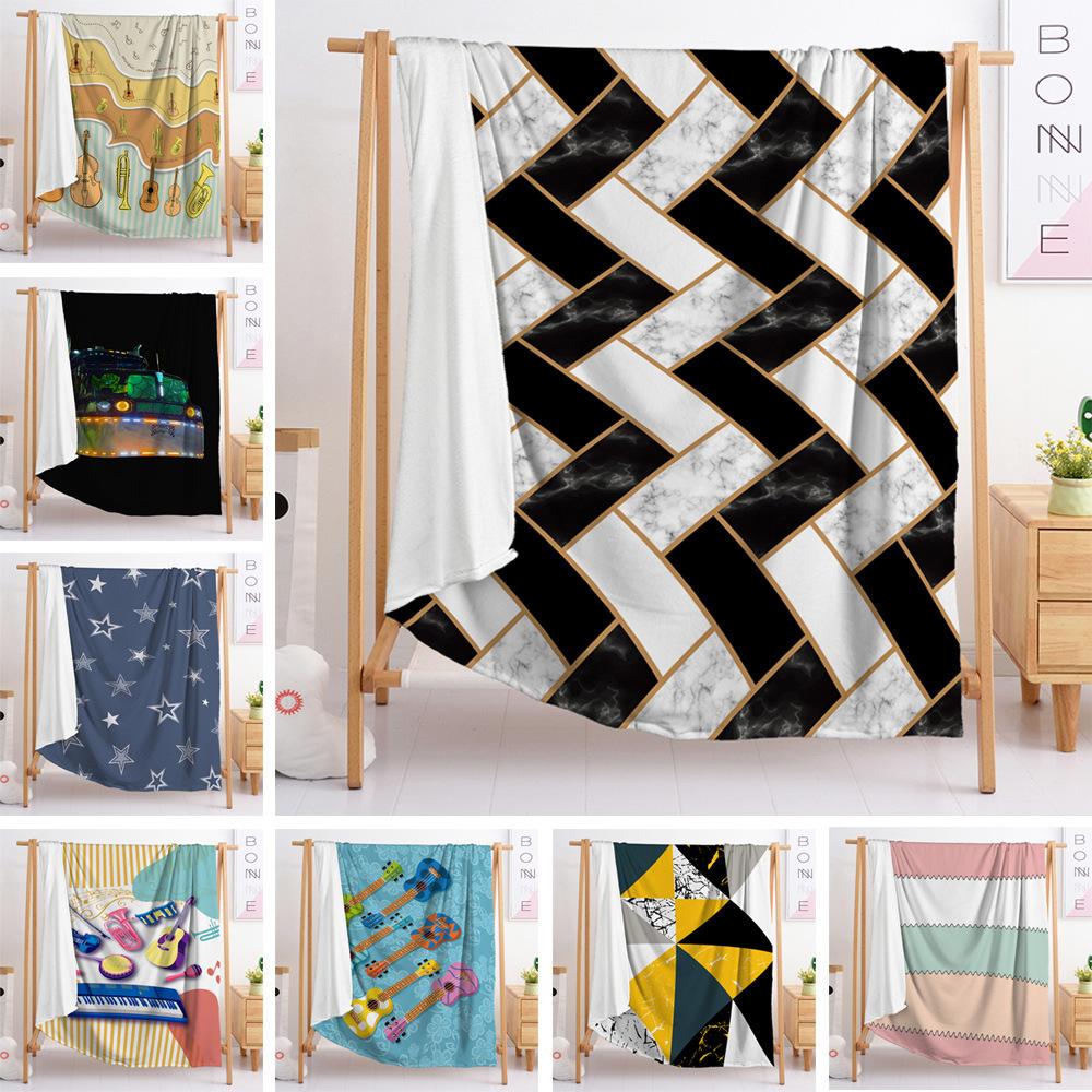 2D Digital Printing, Striped Plaid Blanket Fresh Flannel Blanket eBay Blanket Spring Autumn