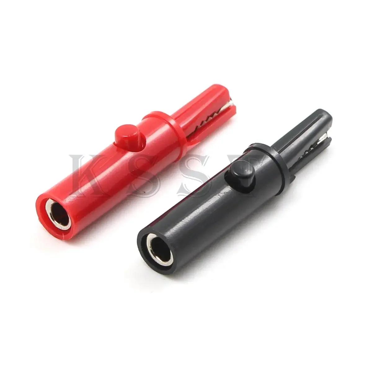 

10pcs Insulated Alligator Clip 4mm Socket Connection Electrical Push Button Crocodile Clip CL4210 чорний