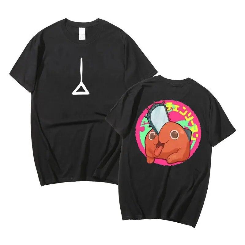 Anime Chainsaw Unisex Denji Pochita Double Sided Print T Shirt Unisex Funny Cartoon T-shirt Unisex Women Fashion Unisexga Cotton Tee Shirt