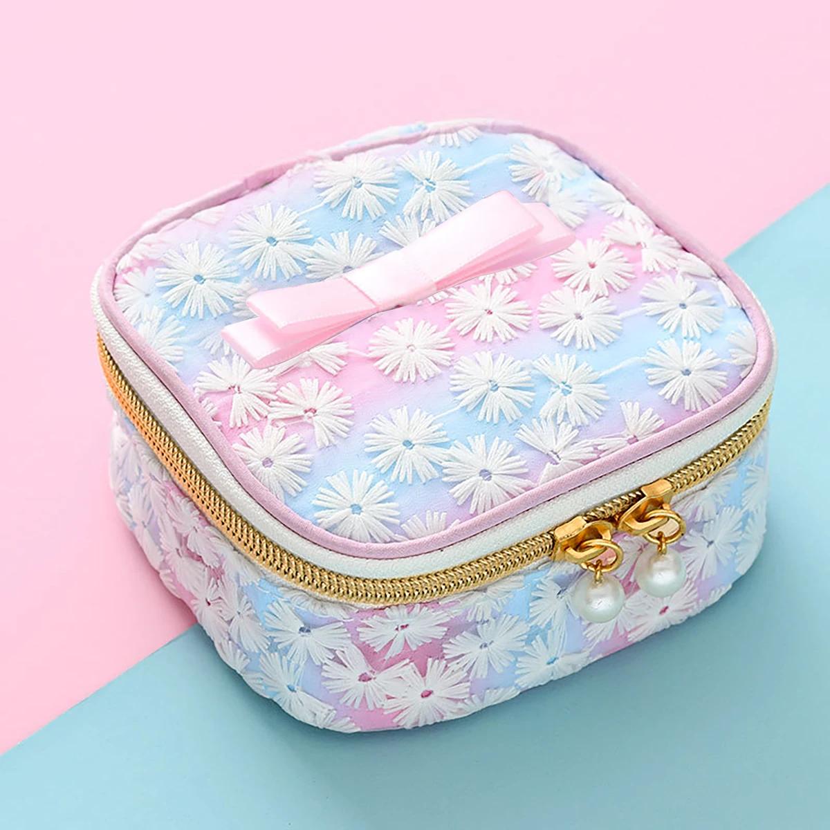 

1 шт. Сетчатая вышитая сумка для хранения гигиенических прокладок, многоразовая сумка для хранения, мини-квадратный кошелек на молнии