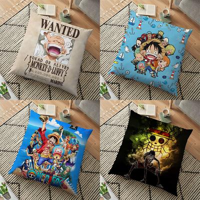 Anime One Piece Anime Povlak na polštář Kawaii Luffy Zoro Sanji Polštář Povlak na polštář Dekorace do dětského pokoje Dárky k narozeninám