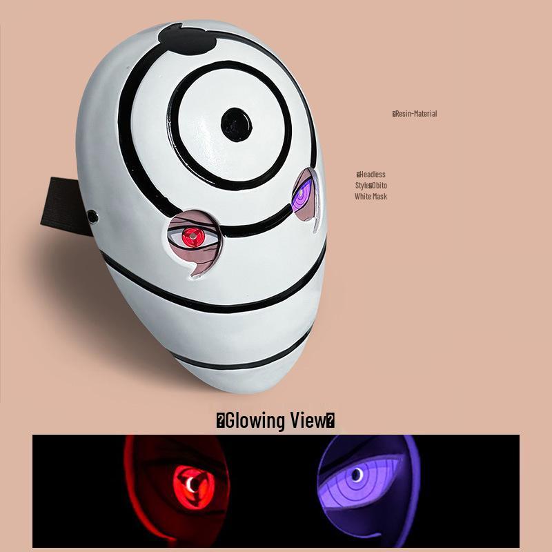 Leuchtender Uchiha Madara Obito Tobi Weiße Maske - Naruto Anime Halloween Requisite