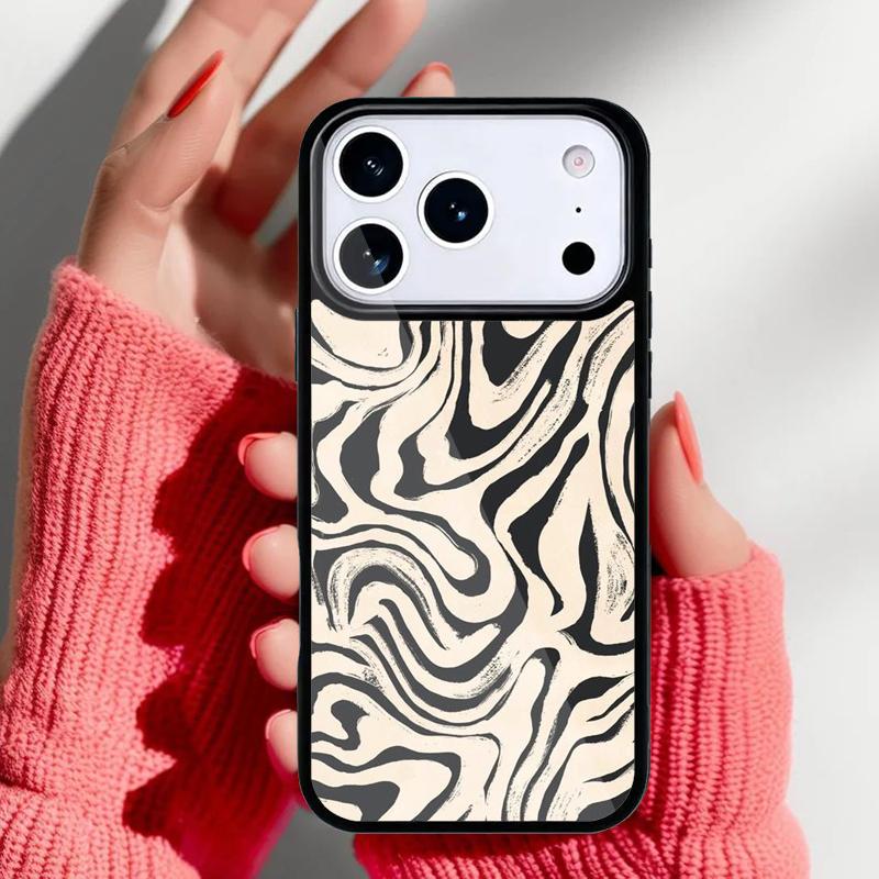 Fashion Abstract Art Line Wave Phone Case for iPhone 17 16 15 14 13 Pro Max Back Cover for 12 11 Pro Coque