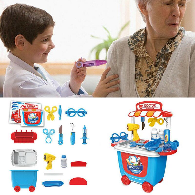 Cute Simulation Kids Ice Cream Shop Kitchen Cart Pretend Toy Set Role Play Gift