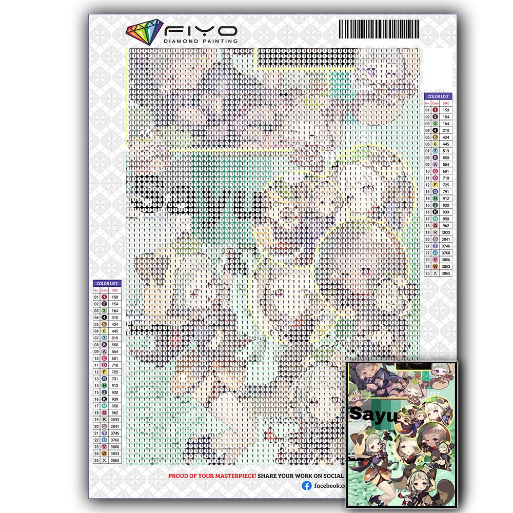 5D DIY Genshin Game Character Cross Stitch Rhinestones Diamond Drawing Embroidery Mosaic Home Decor