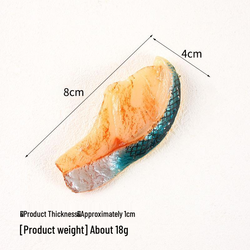 Grilled Fish Block Model Keychain - Seafood Ingredient Display Pendant