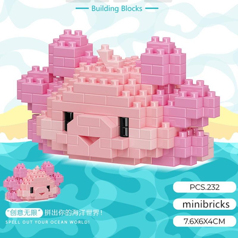 

НОВЫЙ Милые Морские Животные Черепахи Дельфины Крабы Рыбы Рыба-клоун Осьминог Набор Строительных Блоков Девочка Кирпичики Модель Детская Игрушка Дети opp bag