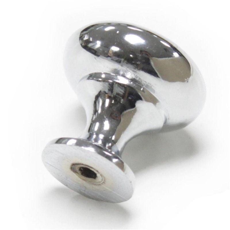 4pcs/8pcs/12pcs Chrome Metal Door Knobs Drawer Wardrobe Kitchen Cupboard Handles Silver
