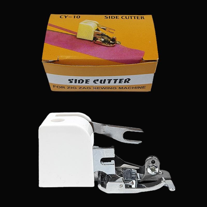 Industrial Overlock Presser Foot Built-in Side Cutter - Heavy Duty Stainless Steel Low Shank Sewing Machines CY-10 Compatible