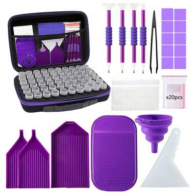 DIY Diamond Painting Art Kit with Storage Box, Tweezers, Tray, Etc. - All-in-one Craft Kit