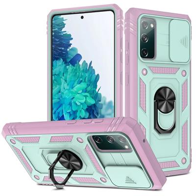 3 In 1 Camera Protection Armor Case for Samsung Galaxy S23 FE 5G S 23 S24 S22 S21 Ultra Plus Finger Ring Holder Cover