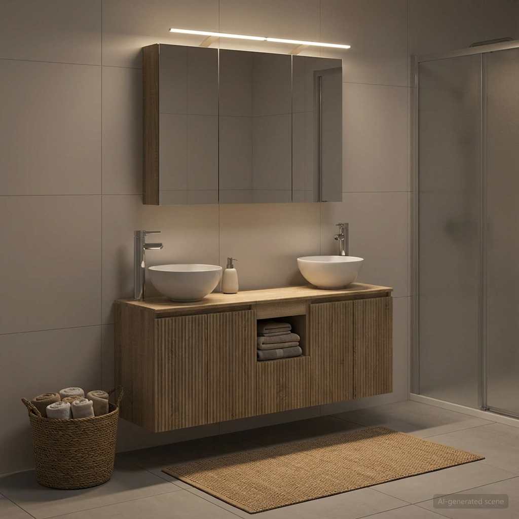 Bathroom Cabinet Set 4 pcs Sonoma Oak 100 x 14.5 x 70 cm