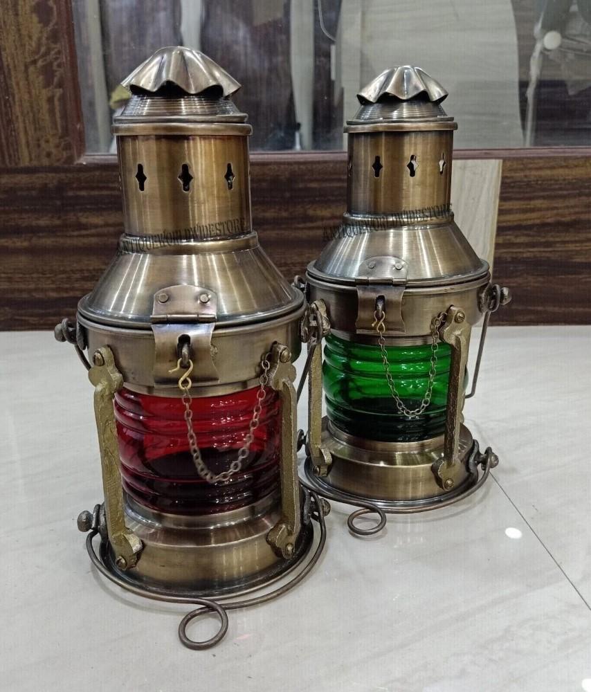 Handmade Vintage Style Burner Lantern, Brass Ship Lantern, Marine Oil Burner Lantern Home Decor, Nautical Lamp, Copper Lamp, Christmas Gift