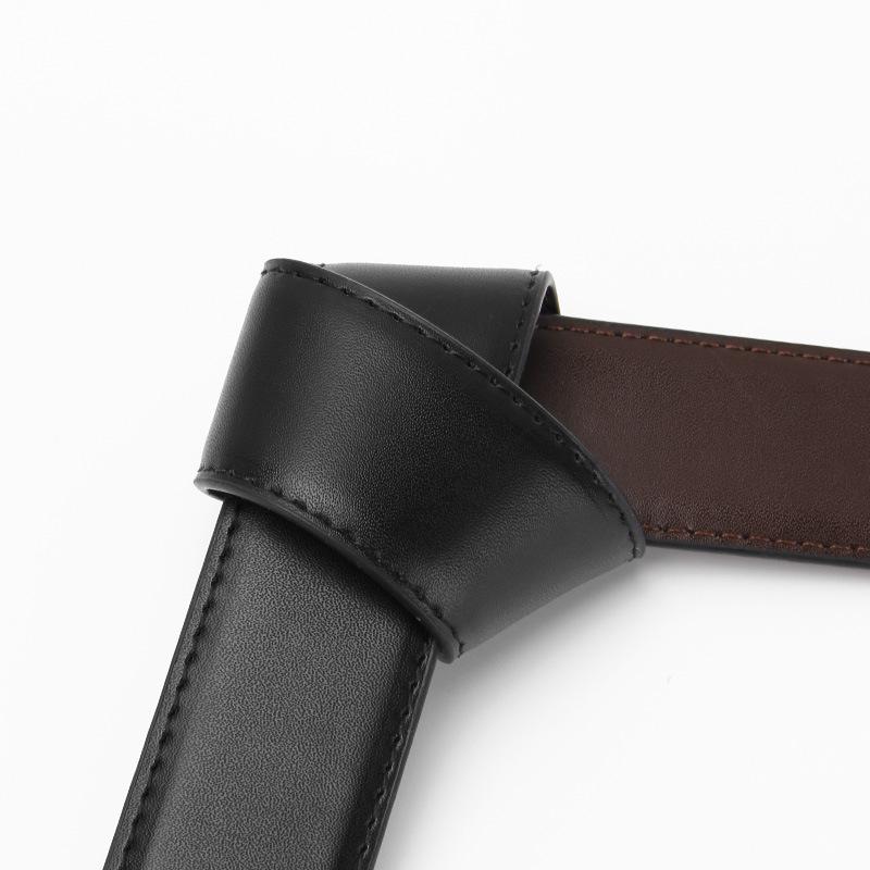 Pin Buckle Men'S Belt, Real Cowhide Business And Leisure Two-Layer Cowhide Belt, Men'S Belt