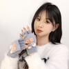 Handschuhe Damen Winter Samt Klappbare Halbfinger Koreanische Version Verdickt Warm Fingerlos Schreibhandschuhe Student Niedliche Handschuhe AY
