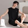 Men's pajamas summer thin cotton vest shorts cool summer men's casual can wear large size loungewear