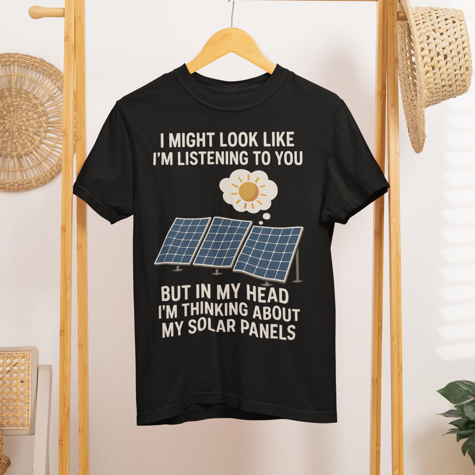 Solar Panels Listening Humor Shirt | Renewable Energy T-Shirt | Comfort Colors 1717 M
