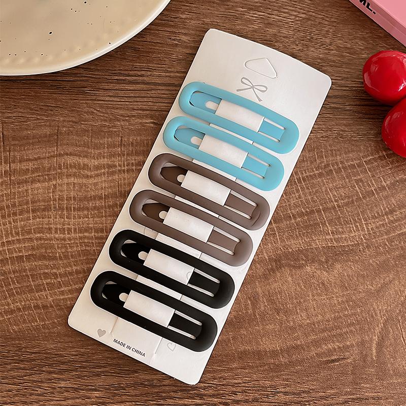 6Pcs Candy Color Wavy Hair Clip Women High-end Bangs Clip New Frosted BB Clip Simple Fresh Hairpin Girl Hair Accessories