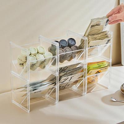 Soporte Vertical para Cajas de Té Apilable Organizador de Bolsitas de Té Transparente Organizador de Café y Té Para Cremeras de Té Azúcar Cocina