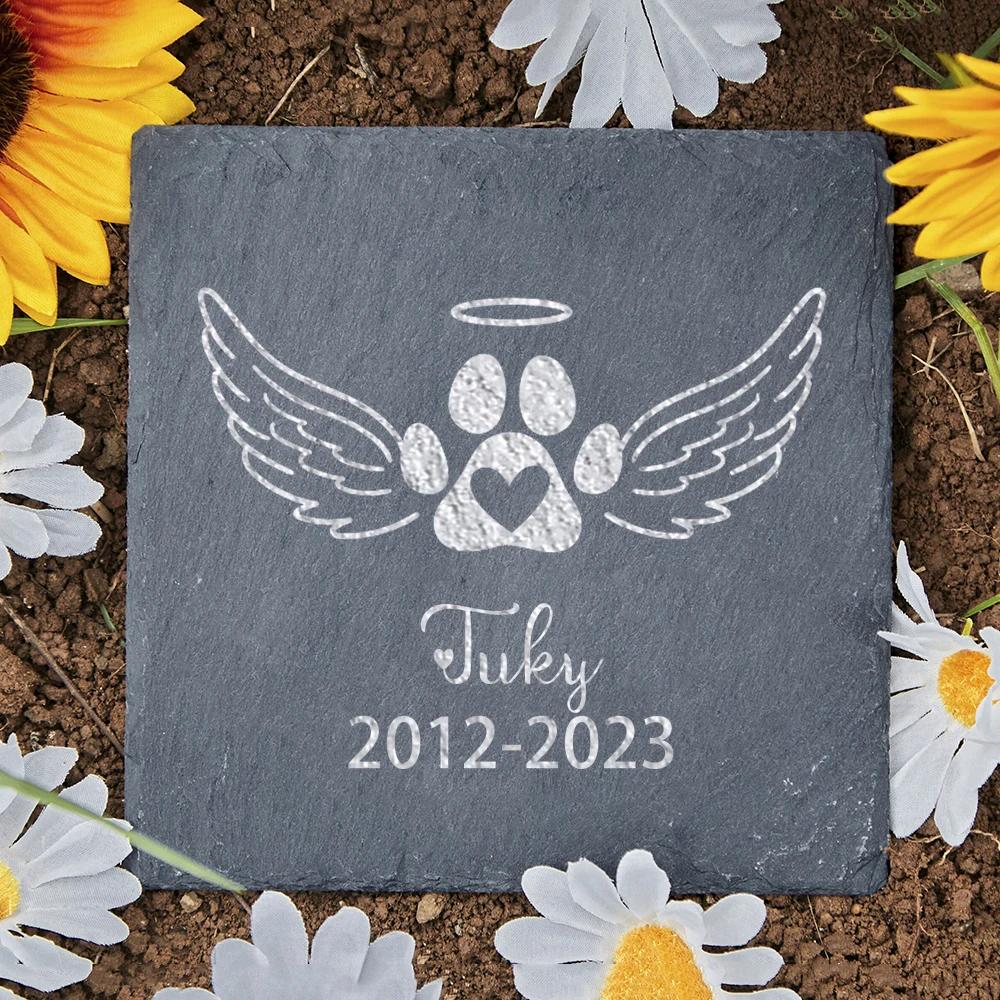 Personalized Pet Memorial Stone Custom Dogs Name of Death Personalized Pet Loss Gifts Dog Grave Marker Plaque Tombstone Custom