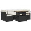 Ensemble de Canapé de Jardin de 7 Pièces avec Coussins en Poly Rattan Noir, Canapé de Jardin 2 Places avec Rangement 3358399