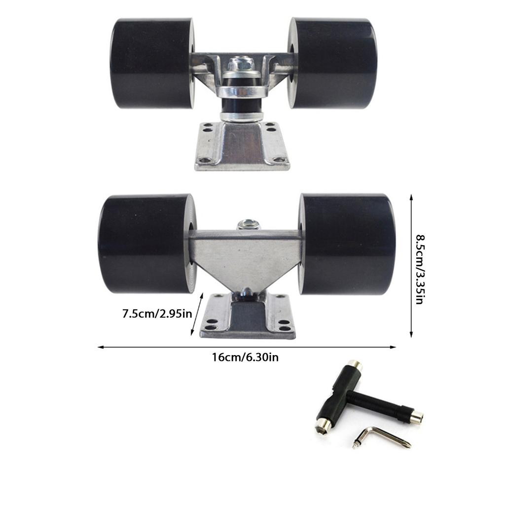 Longboards Achse und Räder Skateboards Radhalterung Brückenbasis und PU-Rad Hardware Skateboards Zubehör