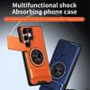 For Samsung Galaxy S25 Ultra Magnetic Case Ring Holder Foldable Kickstand TPU PC Phone Cover with Camera Lens Slider