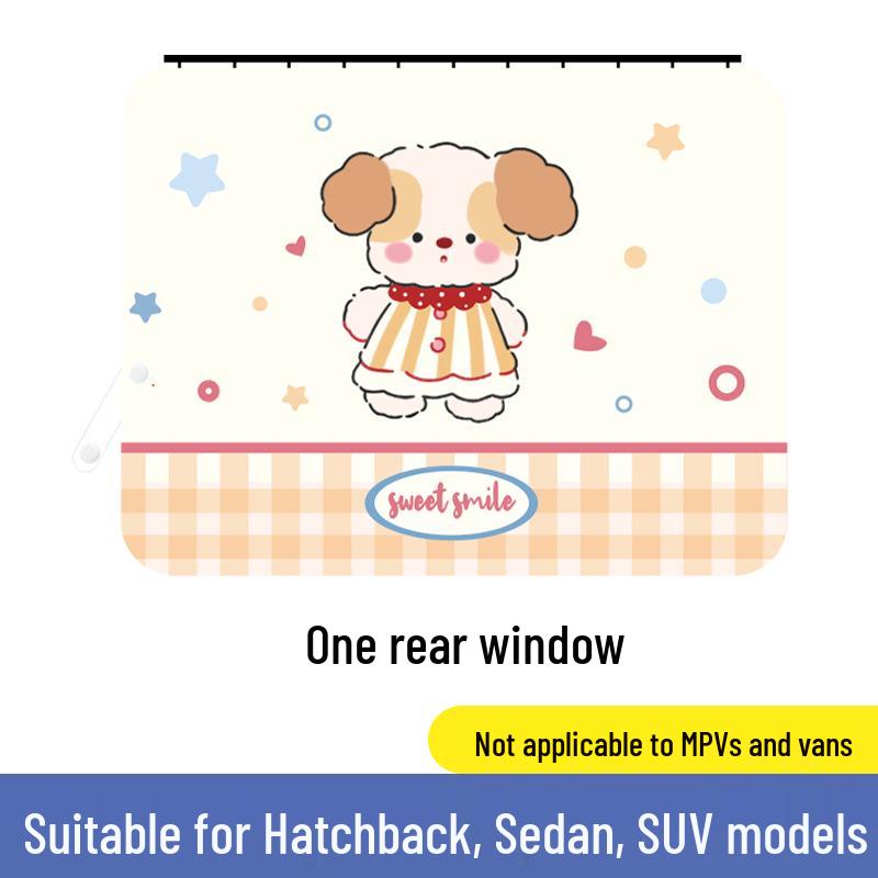 Cortina de Sol de Desenho Animado para Carro para Bebê - Isolamento Térmico e Privacidade