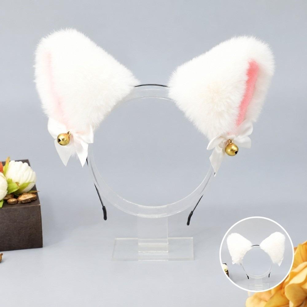 Handmade Fox Ears Hairband Ribbon Bow Animal Cosplay Hair Band Cat Ear Headband  Hair Accessories
