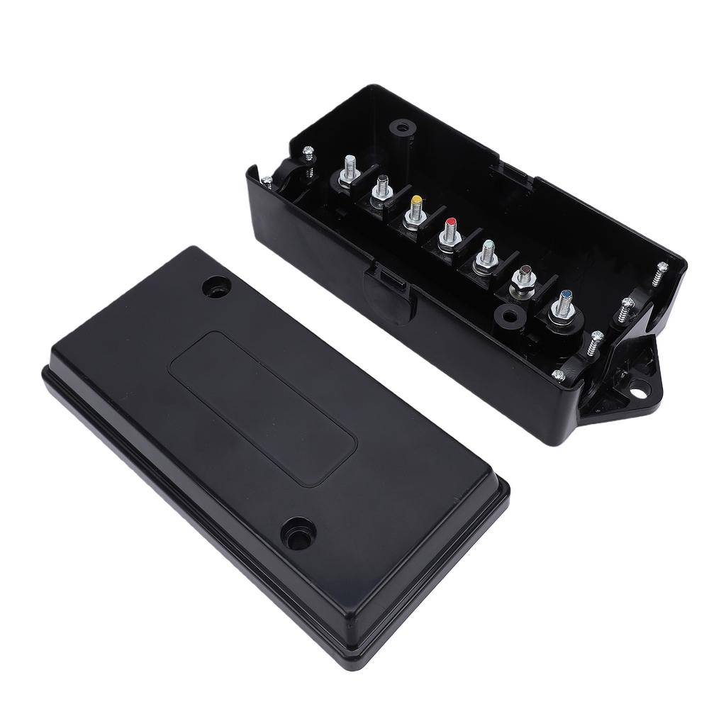 7 Way Electrical Trailer Junction Box Waterproofing 7 Pin Terminal Studs Electric Wires Connection Box for Camping