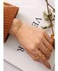 18K Gold Plated Bead Patchwork Necklace & Bracelet Set in Titanium Steel, European & American Fashion.