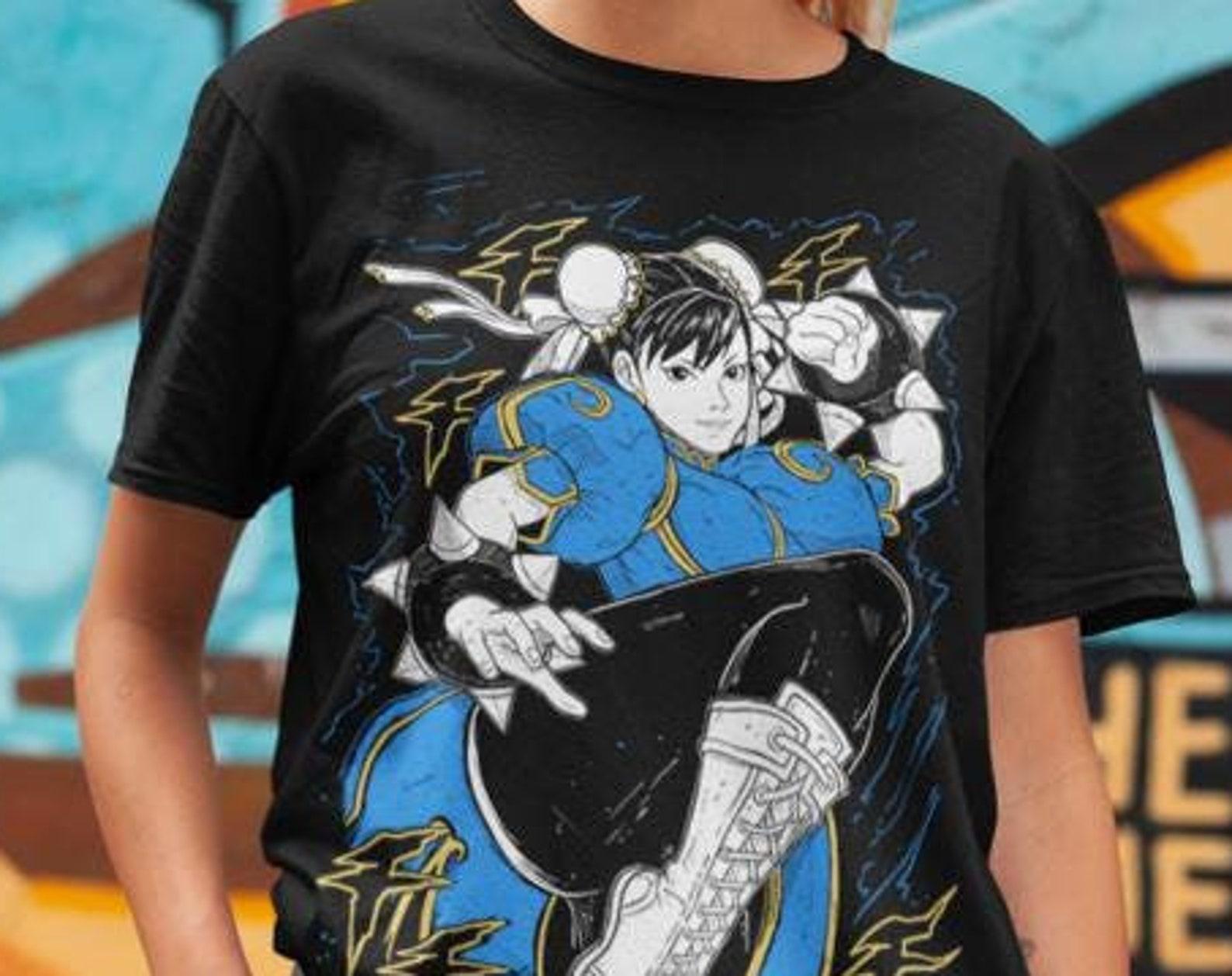 Unisex Chun Li SF2 Retro Gaming T shirt, Vintage Anime Waifu Shirt XL