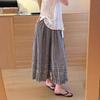 Fashion Design Versatile Casual Pants Fungus Lace Pants Wide Leg Pants Women's Elastic Waist Solid Color Nine-Point Pants Bloomers
