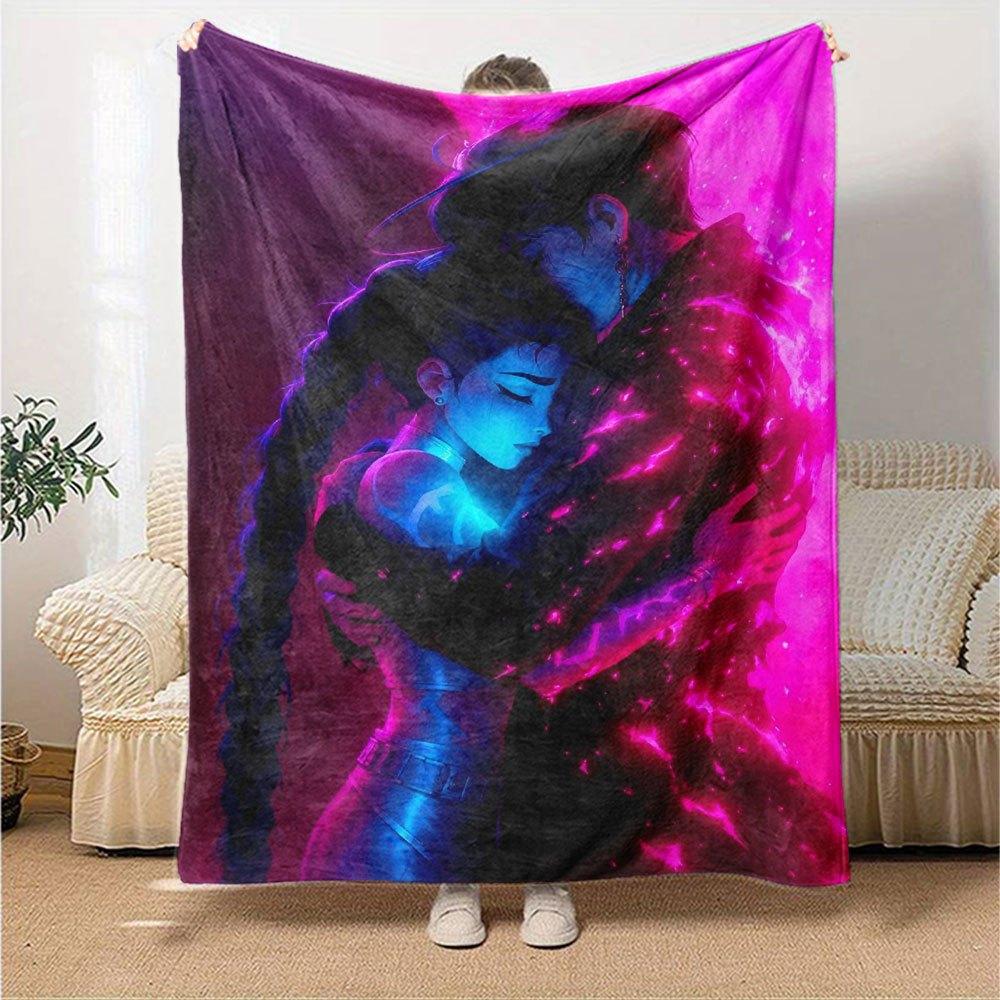 1pc Hunter X Kopo Group Themed Flannel Blanket Suitable for Bed, Home Decor, Graduation Gifts, Easter, Back To School, Christmas, All Season Use