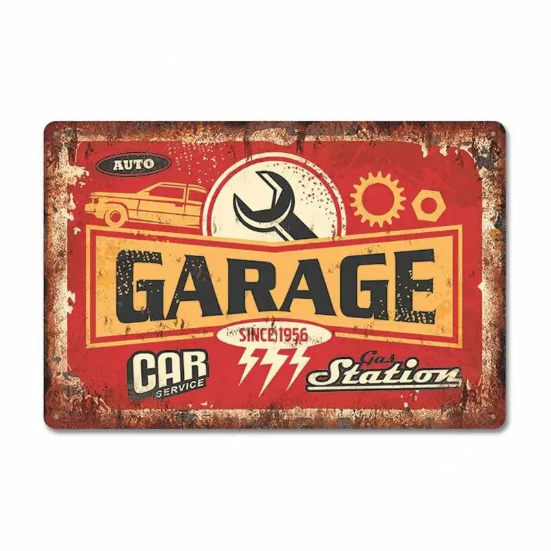 Route 66 Car Metal Dad's Garage Metal Tin Signs Poster Vintage Tinplate Retro Plaque Garage Man Cave Tire Shop Wall Art Decor