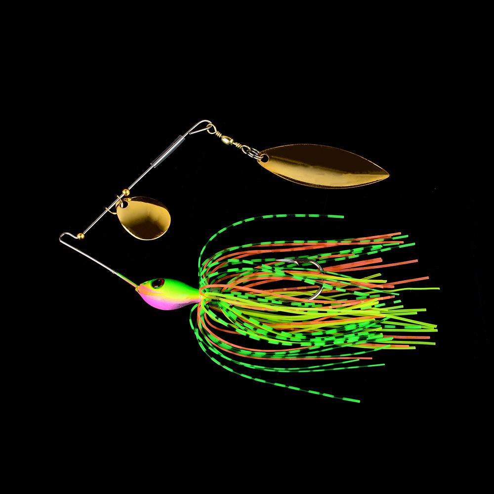 Alloy Willow Leaf Spinner Bait 21.4g - Anti-Snag Design with Bearded Lure