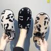 Baotou leopard print plush thickened warm fashionable household bedroom flat bottom non-slip autumn and winter cotton drag girl