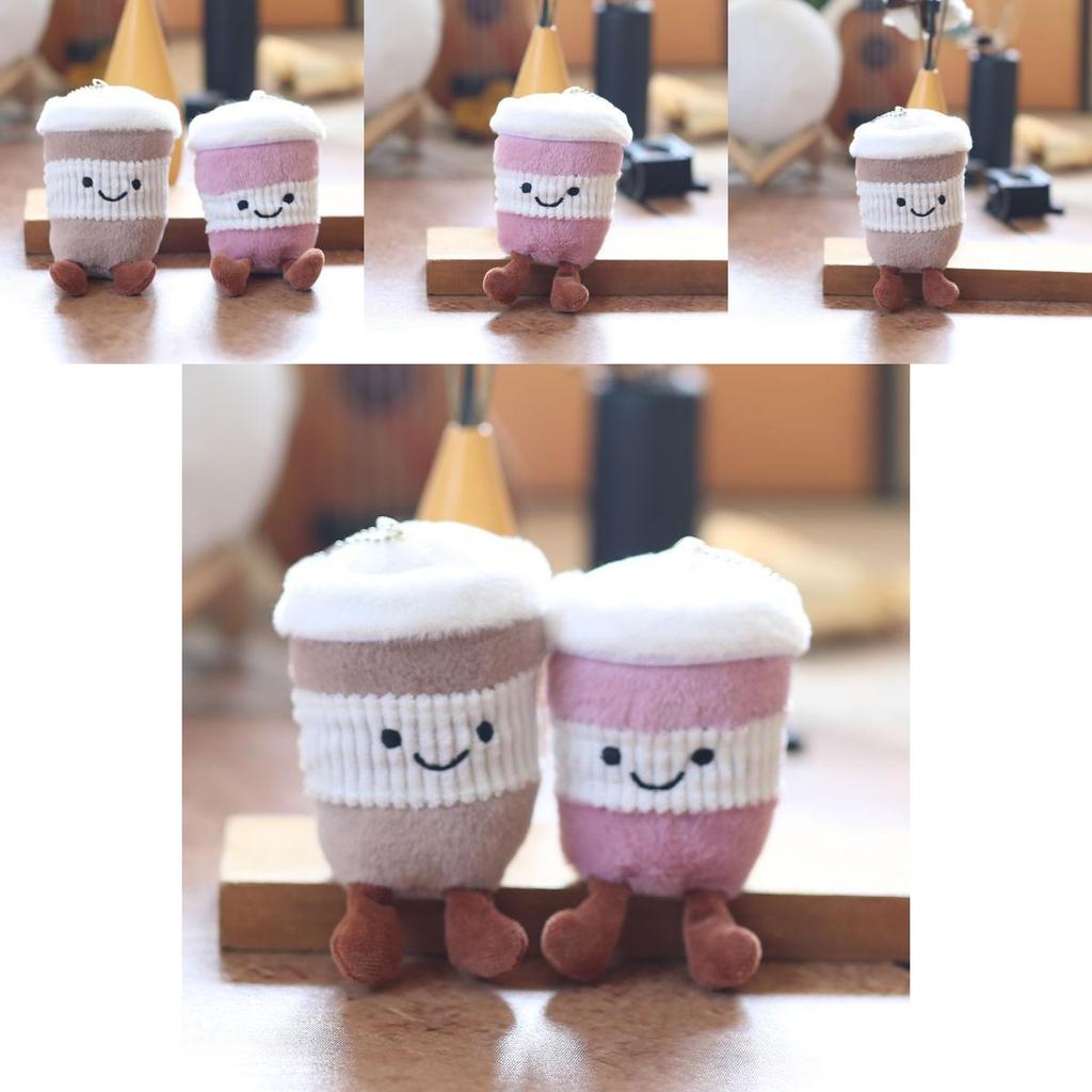 Plush Toy Keychain With Super Soft Short Plush Milk Tea Cup Design For Girls Backpack Charm Home Decor Gift