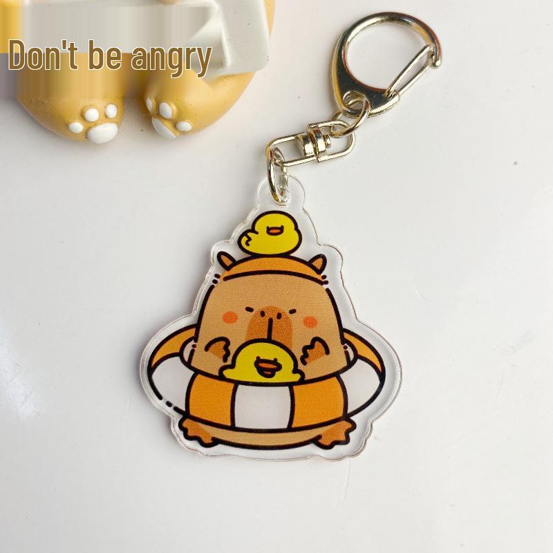 Double-Sided Acrylic Guinea Pig & Capybara Keychain – Cute, Funny Backpack Pendant, Small Gift