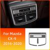 Real Carbon Fiber Car Rear Exhaust Vent Decoration Sticker Cover Trim Frame For Mazda CX-9 2016-2026 Interior Accessories