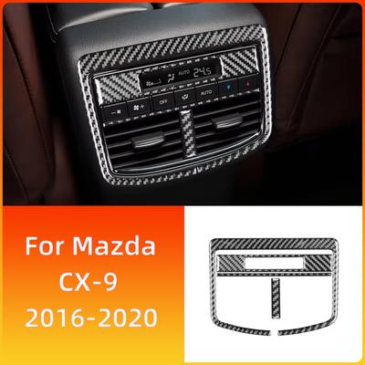 Pegatina Decorativa de Fibra de Carbono Real para Cubierta de Marco de Rejilla de Escape Trasero de Coche Para Mazda CX-9 2016-2026 Accesorios de Interior