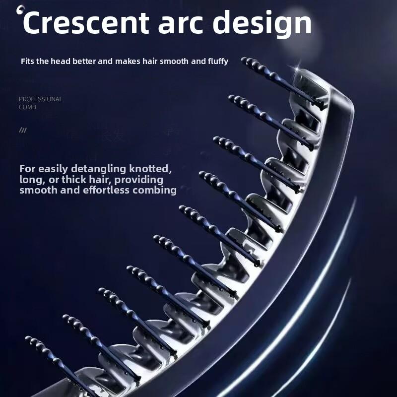 Curved Boar Bristle Hair Brush Professional Detangling Hairbrush Head Massage Comb Hairdressing Styling Comb for Women Men