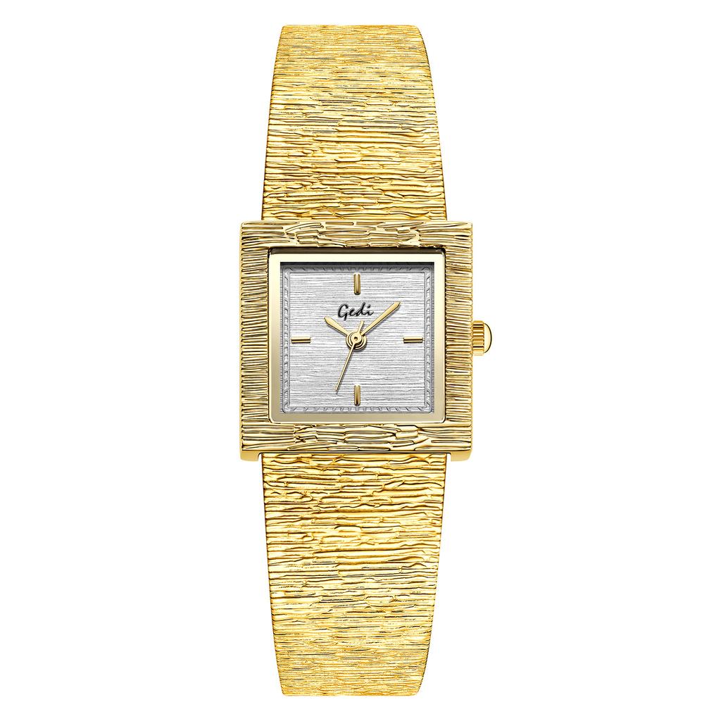Light Luxury Women's Square Small Gold Watch Light Luxury Steel Strip Retro High End Versatile Watch Texture Quartz Watches